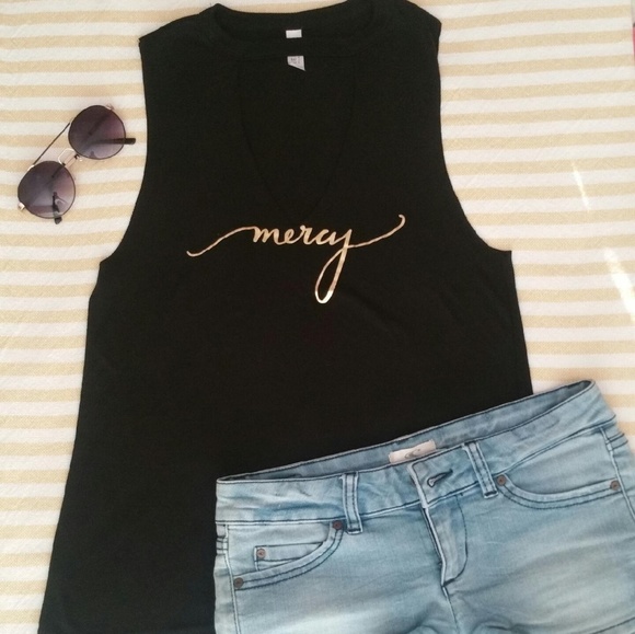 Bella Canvas Tops - Mercy cut out tee